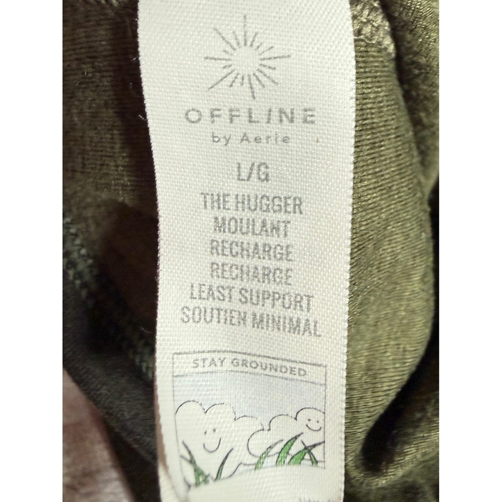 OFFLINE by Aerie Green Camo The Hugger Sports Bra Crop Tank L Sporty Spice - Picture 9 of 11